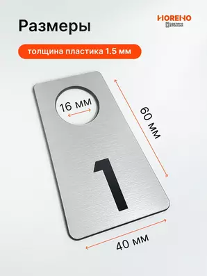 Размеры номерка