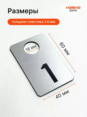 Размеры номерка